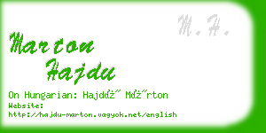 marton hajdu business card